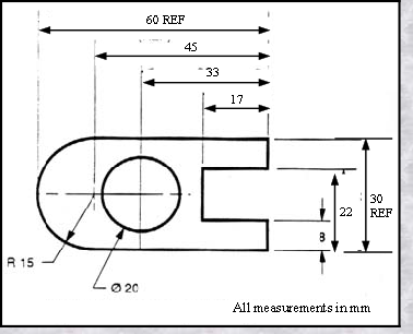 mechanical drawing with dimension