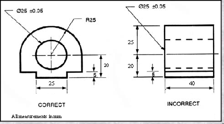 mechanical drawing with dimension